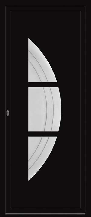 Porte d'entrée ALU noir avec vitrage décoratif